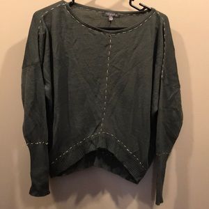 long sleeve, grey and gold sweater